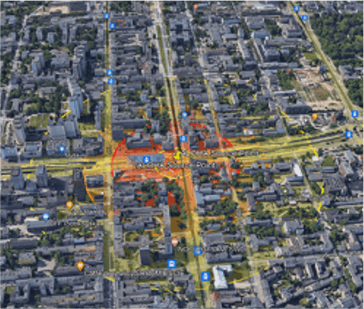 Mapowanie zasięgu stref krytycznych